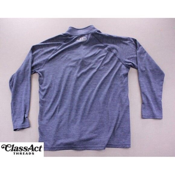 Under Armour Jacket 1/4 Zip Loose HeatGear Blue Golf Athletic Mens Sz M - Picture 3 of 10